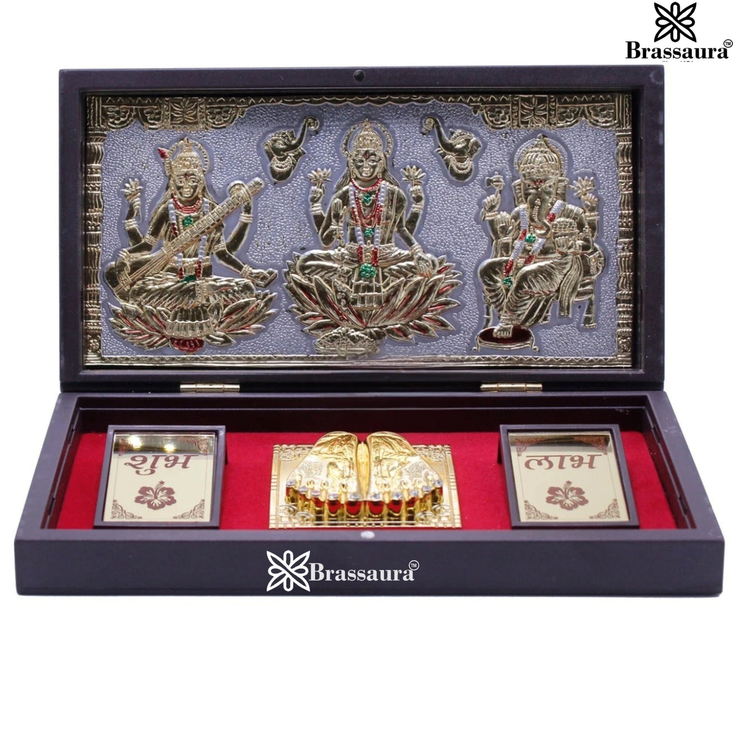 Brass Classic Lakshmi Ganesh Saraswati Weight 0.4 Kg & Height 1.5 Inch
