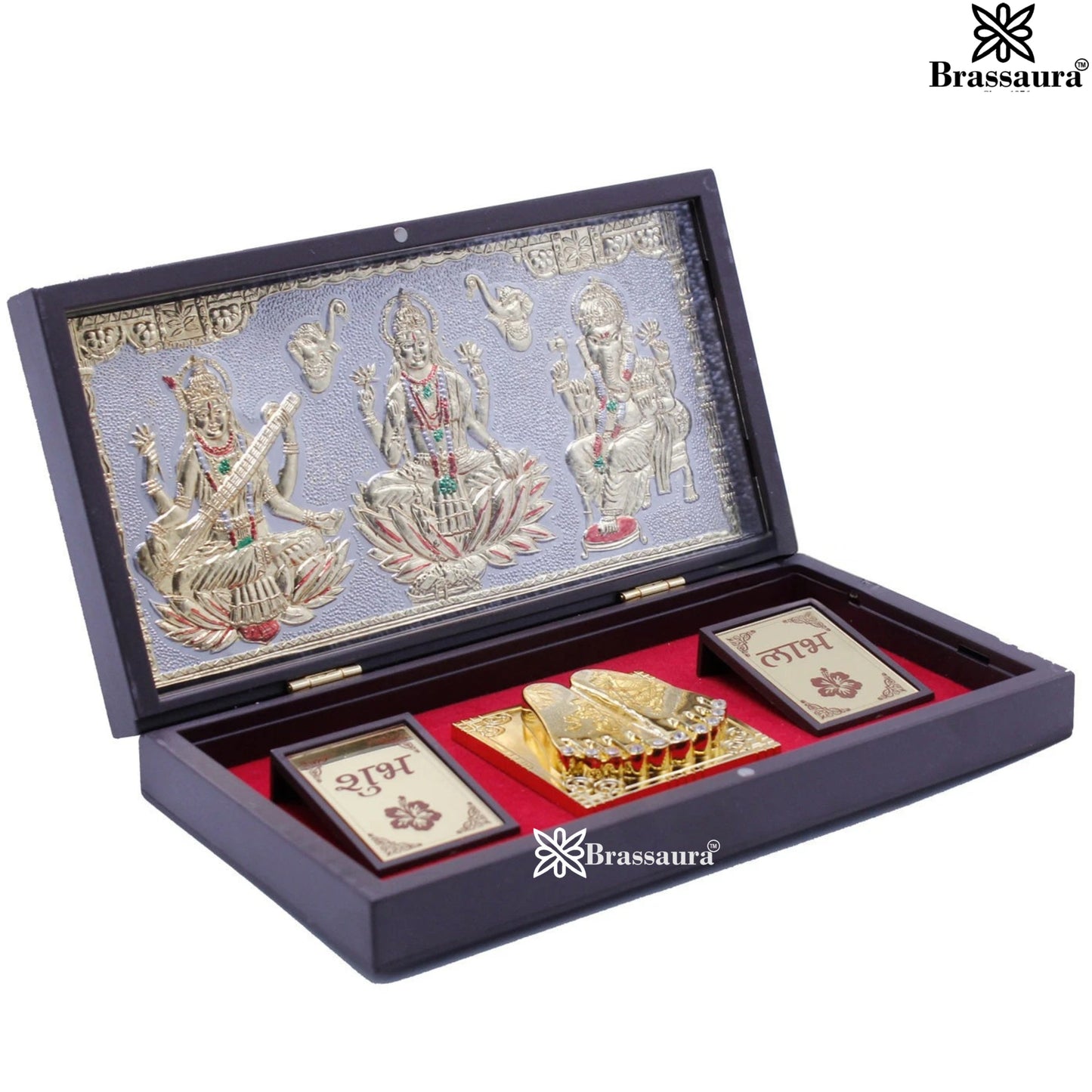 Brass Classic Lakshmi Ganesh Saraswati Weight 0.4 Kg & Height 1.5 Inch