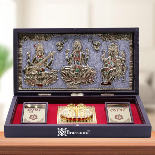 Brass Classic Lakshmi Ganesh Saraswati Weight 0.4 Kg & Height 1.5 Inch