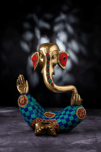 ब्रैसोरा® हस्तनिर्मित पीतल की भगवान गणेश की मूर्ति | ऊँचाई 8.5 इंच