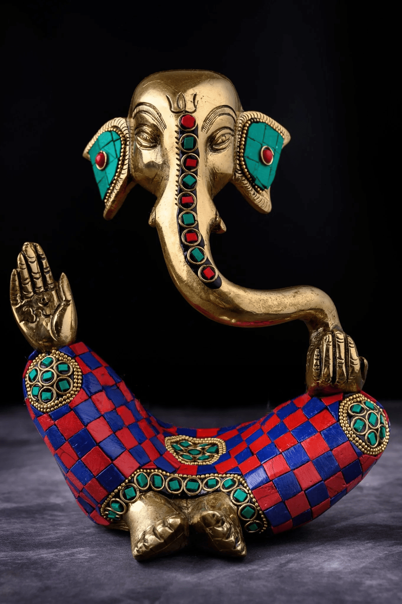 Brassaura® Brass Lord Ganesha Idol for Home & Office Décor | Height 8.5 Inches