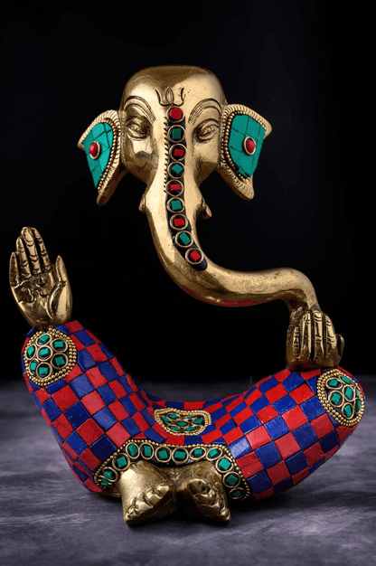 Brassaura® Brass Lord Ganesha Idol for Home & Office Décor | Height 8.5 Inches