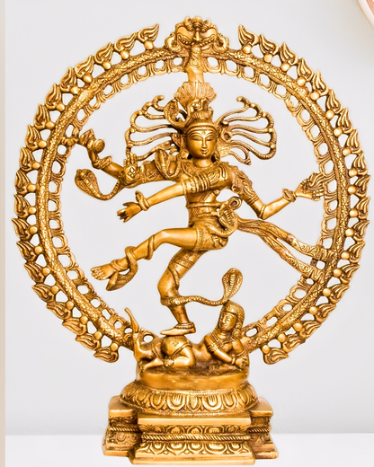 Brassaura™ Handcrafted Fine Brass Nataraja Statue | Lord Shiva Cosmic Dance | Height 20.5 Inches | Weight 10 Kgs