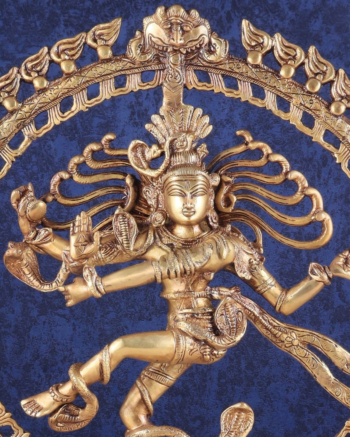 Brassaura™ Handcrafted Fine Brass Lord Shiva Nataraja Statue | Cosmic Dance Idol | Weight 10 Kgs | Height 20.5 Inches