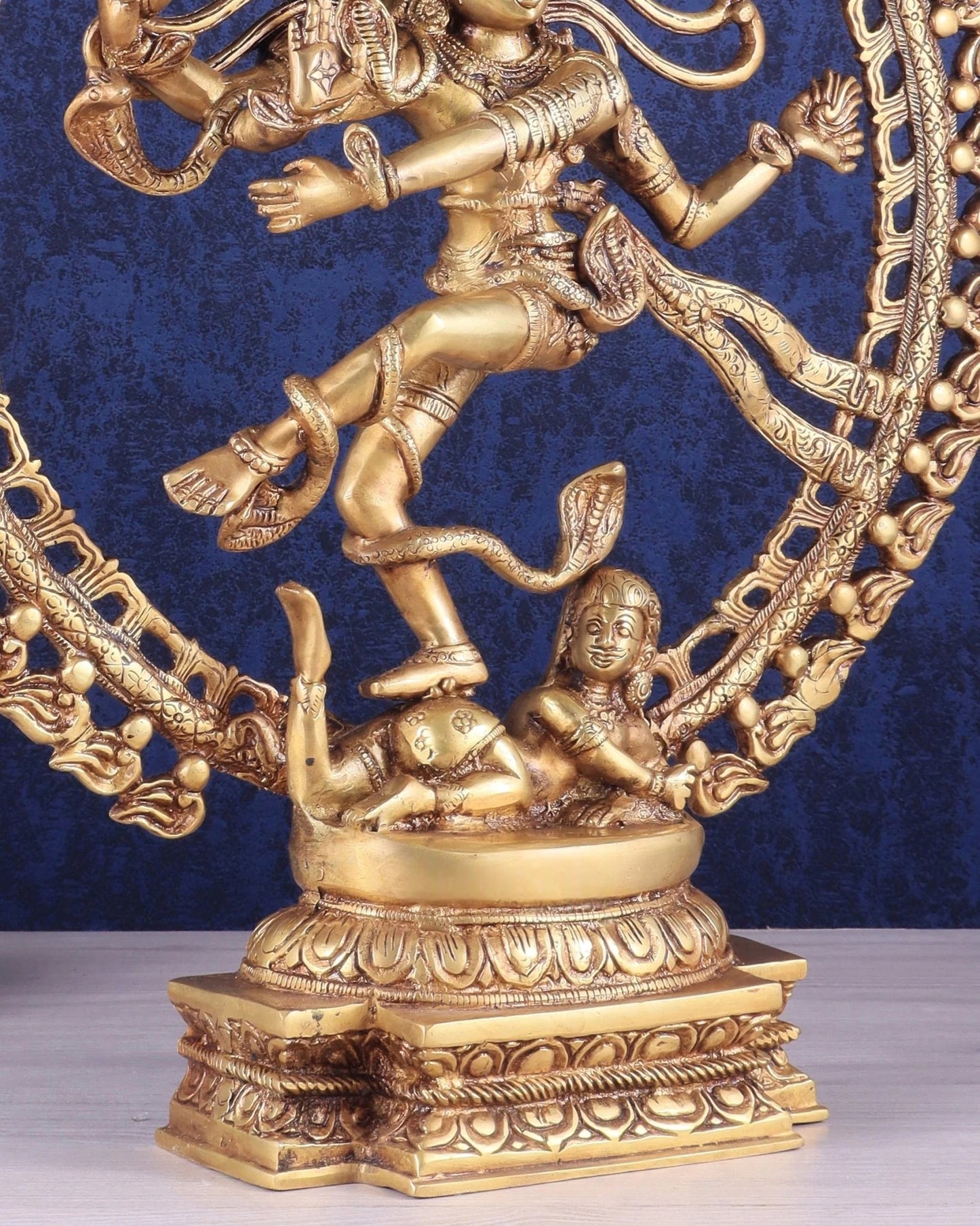 Brassaura™ Handcrafted Fine Brass Lord Shiva Nataraja Statue | Cosmic Dance Idol | Weight 10 Kgs | Height 20.5 Inches