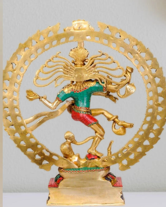 Brassaura® Brass Lord Shiva Nataraja Statue | Handcrafted Cosmic Dance Idol | Height 20.5 Inches