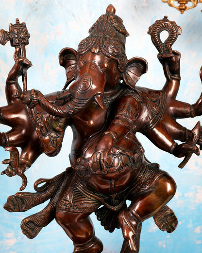 Brassaura® Brass Dancing Ganesha Statue | Height 26 Inches