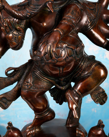 Brassaura® Brass Dancing Ganesha Statue | Height 26 Inches