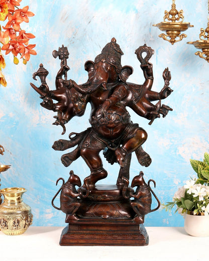 Brassaura® Brass Dancing Ganesha Statue | Height 26 Inches