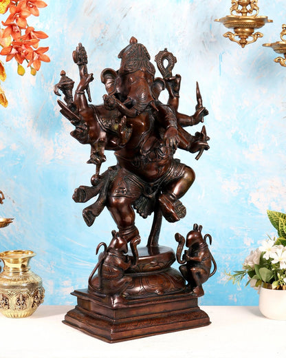 Brassaura® Brass Dancing Ganesha Statue | Height 26 Inches
