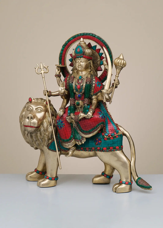 Brassaura® Brass Maa Durga Statue | Height 22.05 Inches & Weight 19.17 kg