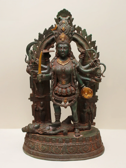 Brassaura® Brass Goddess Kali Statue | Height 28 Inches & Weight 28 kg