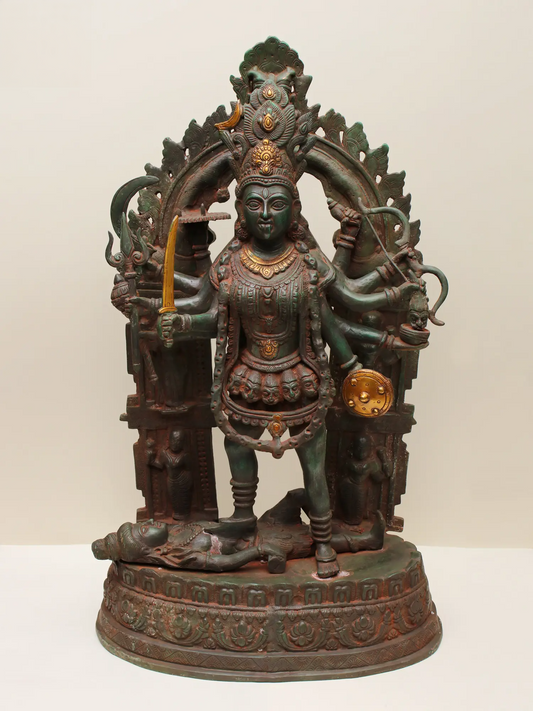 Brassaura® Brass Goddess Kali Statue | Height 28 Inches & Weight 28 kg