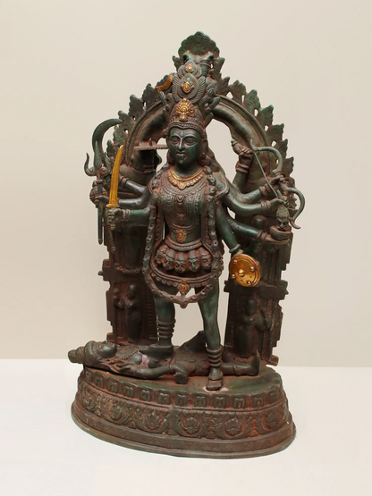 Brassaura® Brass Goddess Kali Statue | Height 28 Inches & Weight 28 kg