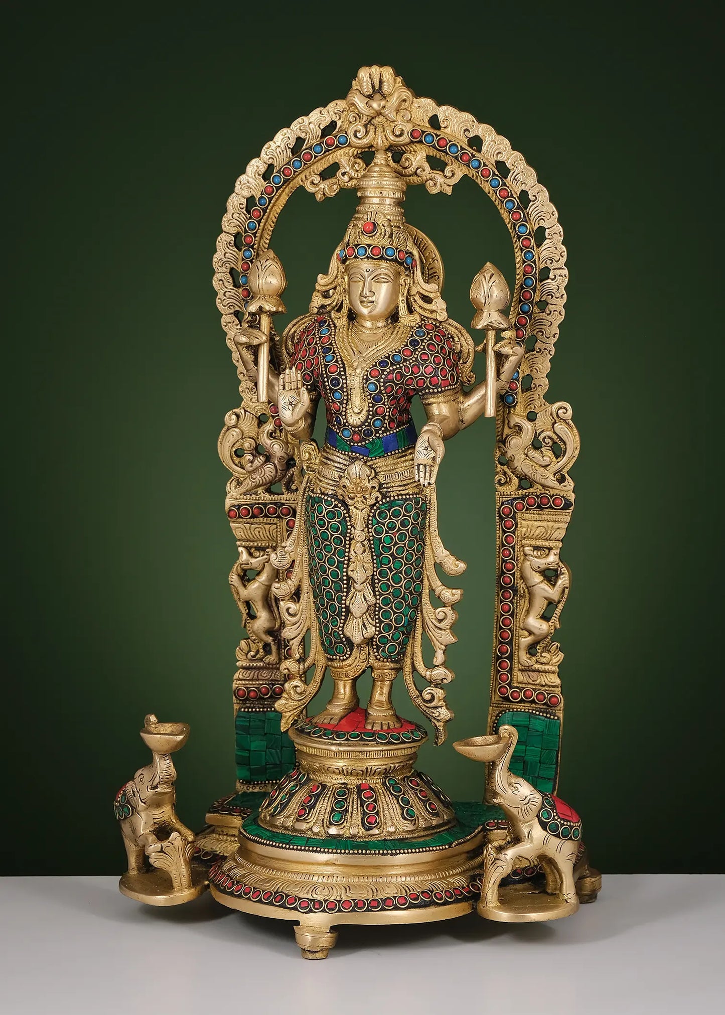 Brassaura® Brass Goddess Lakshmi Statue | Height 16 Inches & Weight 5.88 kg