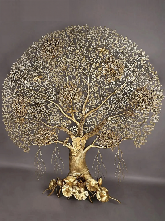 Brassaura® Brass Tree of Life Kalpvriksha Statue | Height 75.00 Inches & Weight 60.30 kg
