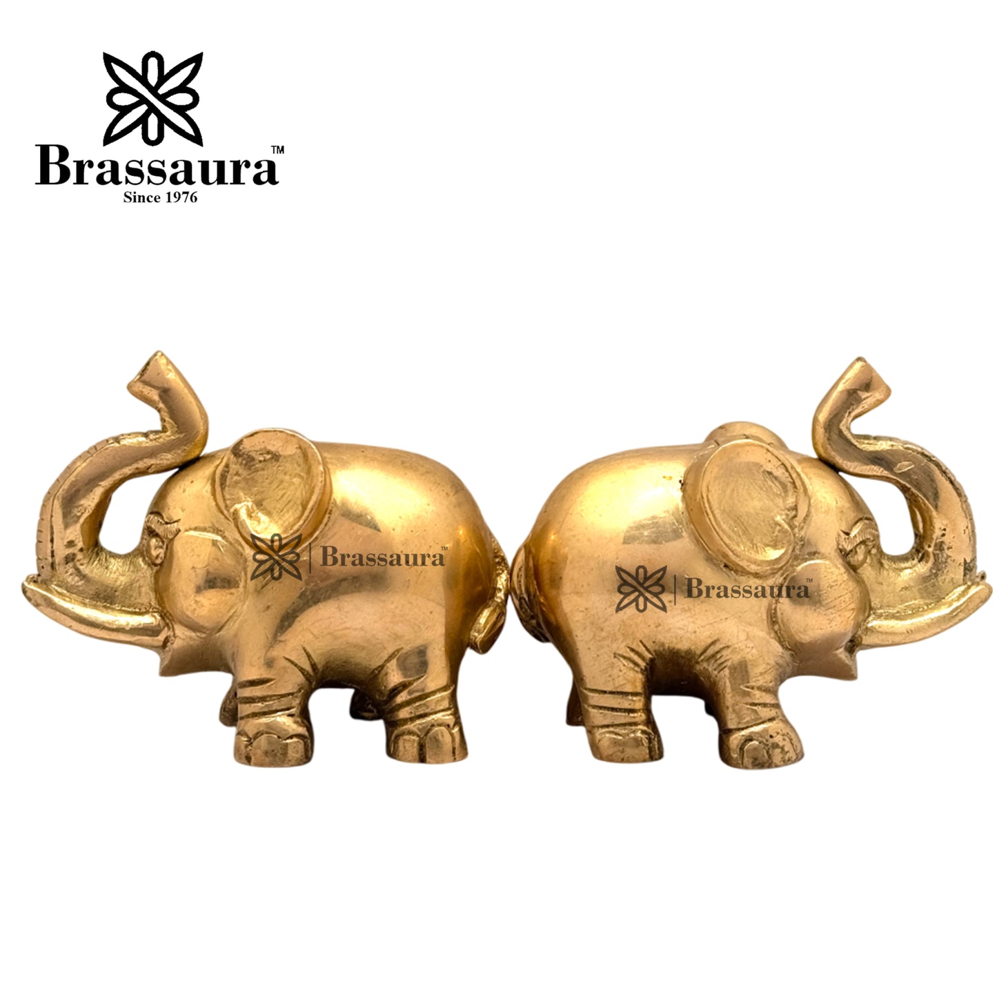 Brass Elephant Idol for Home and Decor Weight 1 Kg Height 9 cm