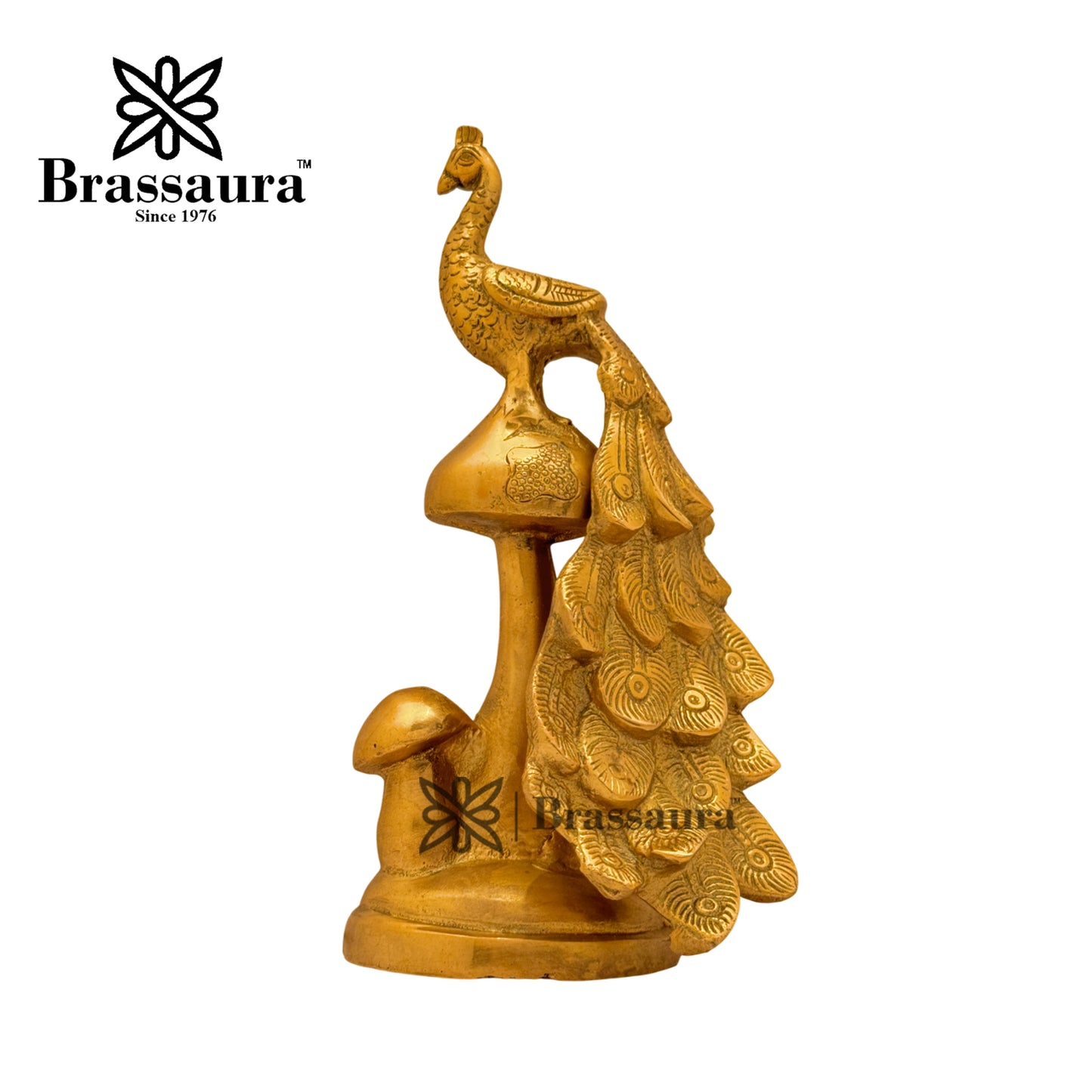 Brass Peacock Idol for Home and Decor Weight 1.5 Kg Height 22 cm