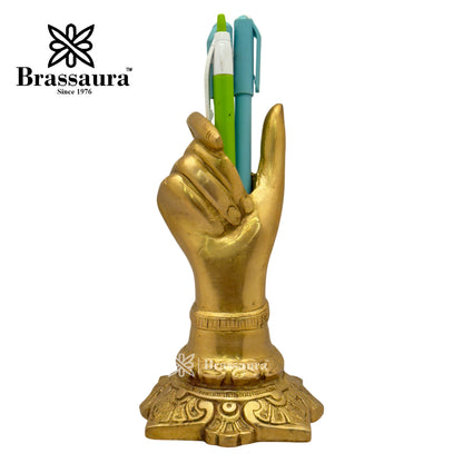 Brass Pen Holder Idol for Home and Decor Weight 1 Kg Height 15 cm