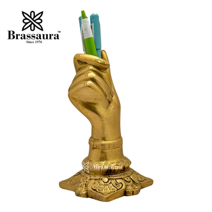 Brass Pen Holder Idol for Home and Decor Weight 1 Kg Height 15 cm