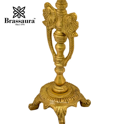 Brass Peacock Diya Statue for Good Luck Diwali Weight 1.2 Kg Height 30 cm