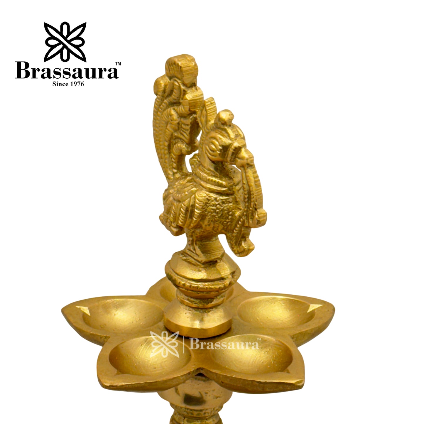 Brass Peacock Diya Statue for Good Luck Diwali Weight 1.2 Kg Height 30 cm