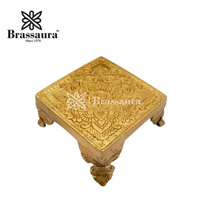 Brass Chowki Idol for Home and Decor Weight 1.1 Kg Height 6 cm