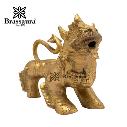 Brass Foo Dogs Idol for Home and Decor Weight 2 Kg Height 12 cm