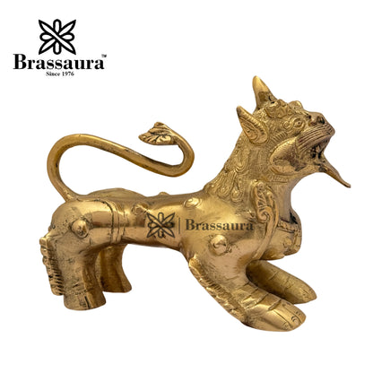 Brass Foo Dogs Idol for Home and Decor Weight 2 Kg Height 12 cm