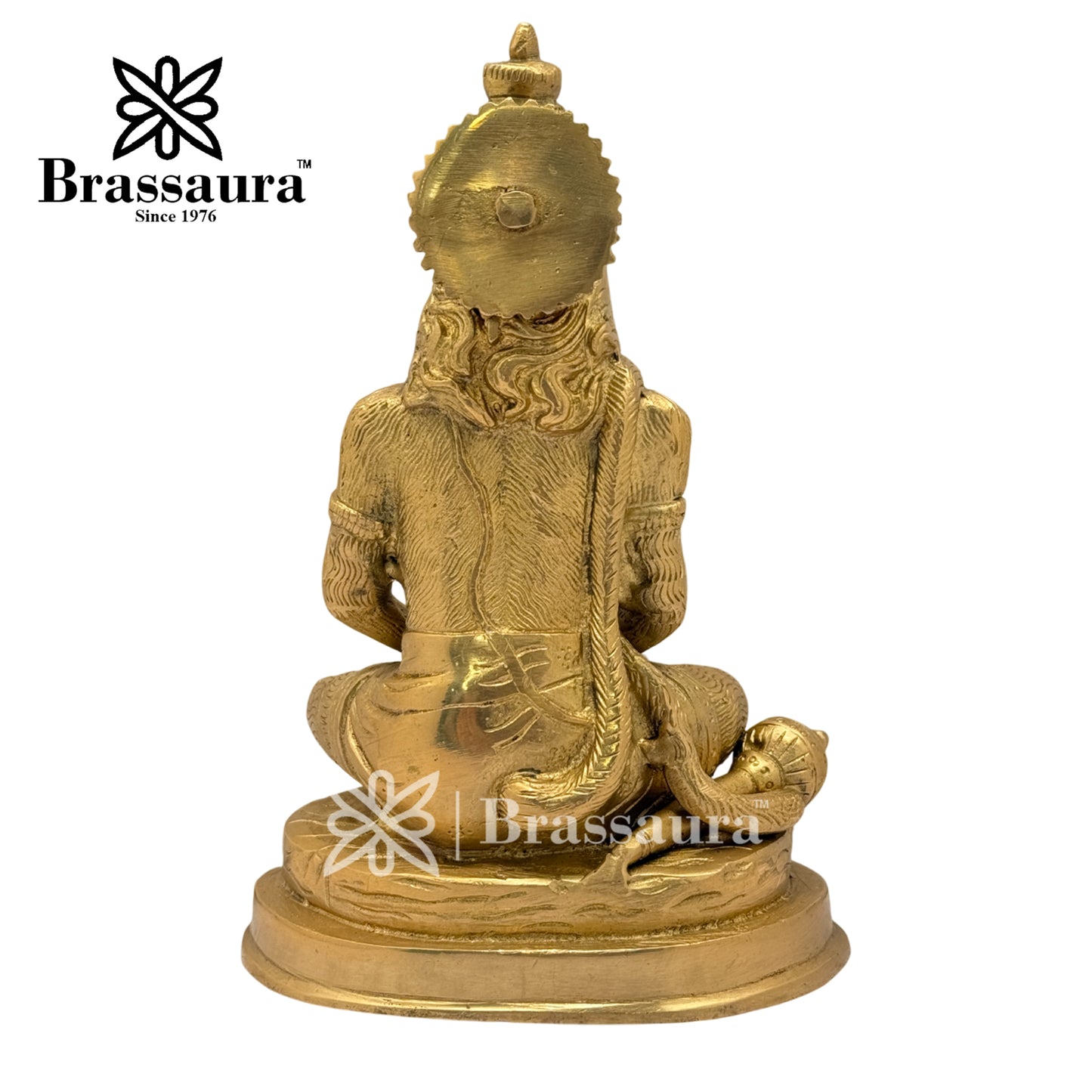 Brass Meditation Hanuman Idol for Home and Decor Weight 1.6 Kg Height 18 cm