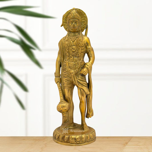 Brass Hanuman Idol for Home and Decor Weight 2.4 Kg Height 26 cm