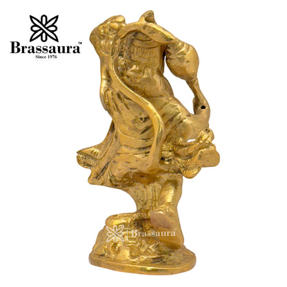 Brass Hanuman with parvat Idol for Home and Decor Weight .6 Kg Height 10 cm