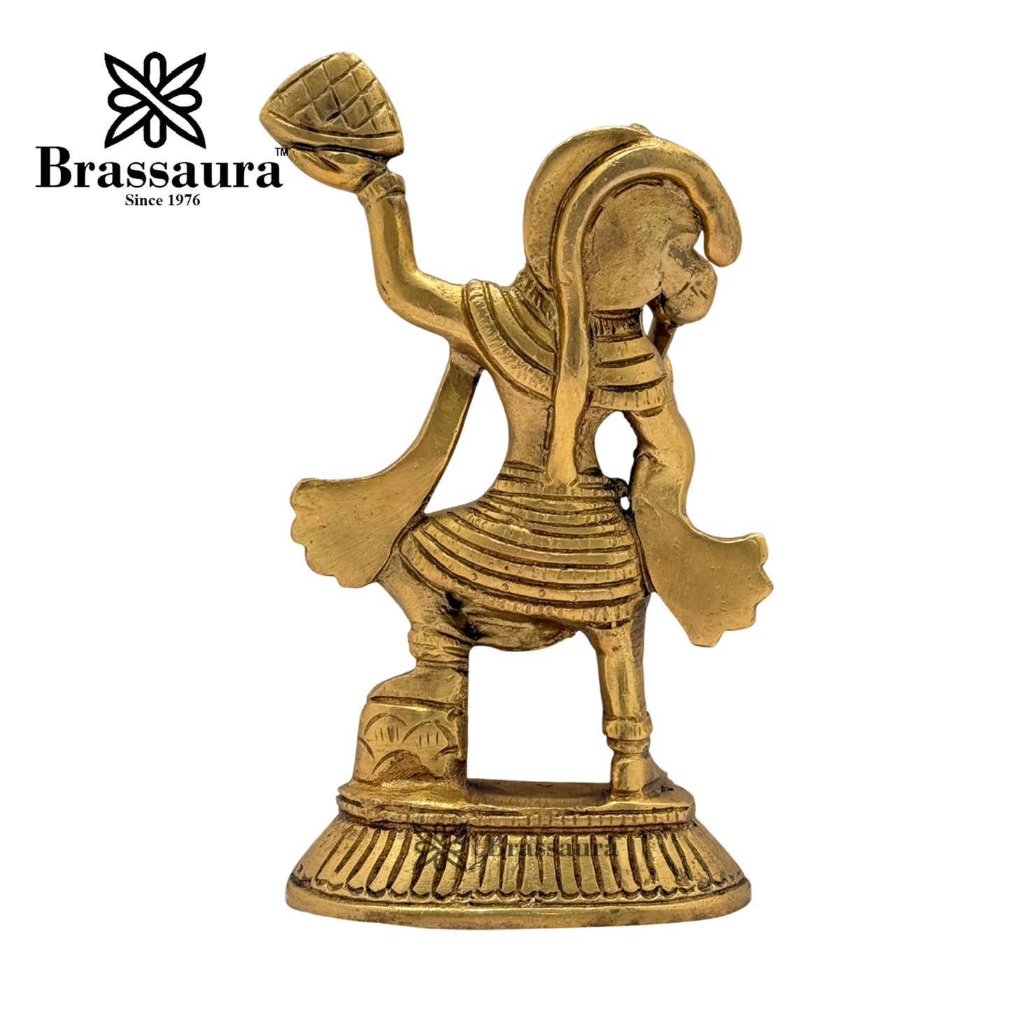 Brass Hanuman with parvat Idol for Home and Decor Weight 1.2 Kg Height 16 cm