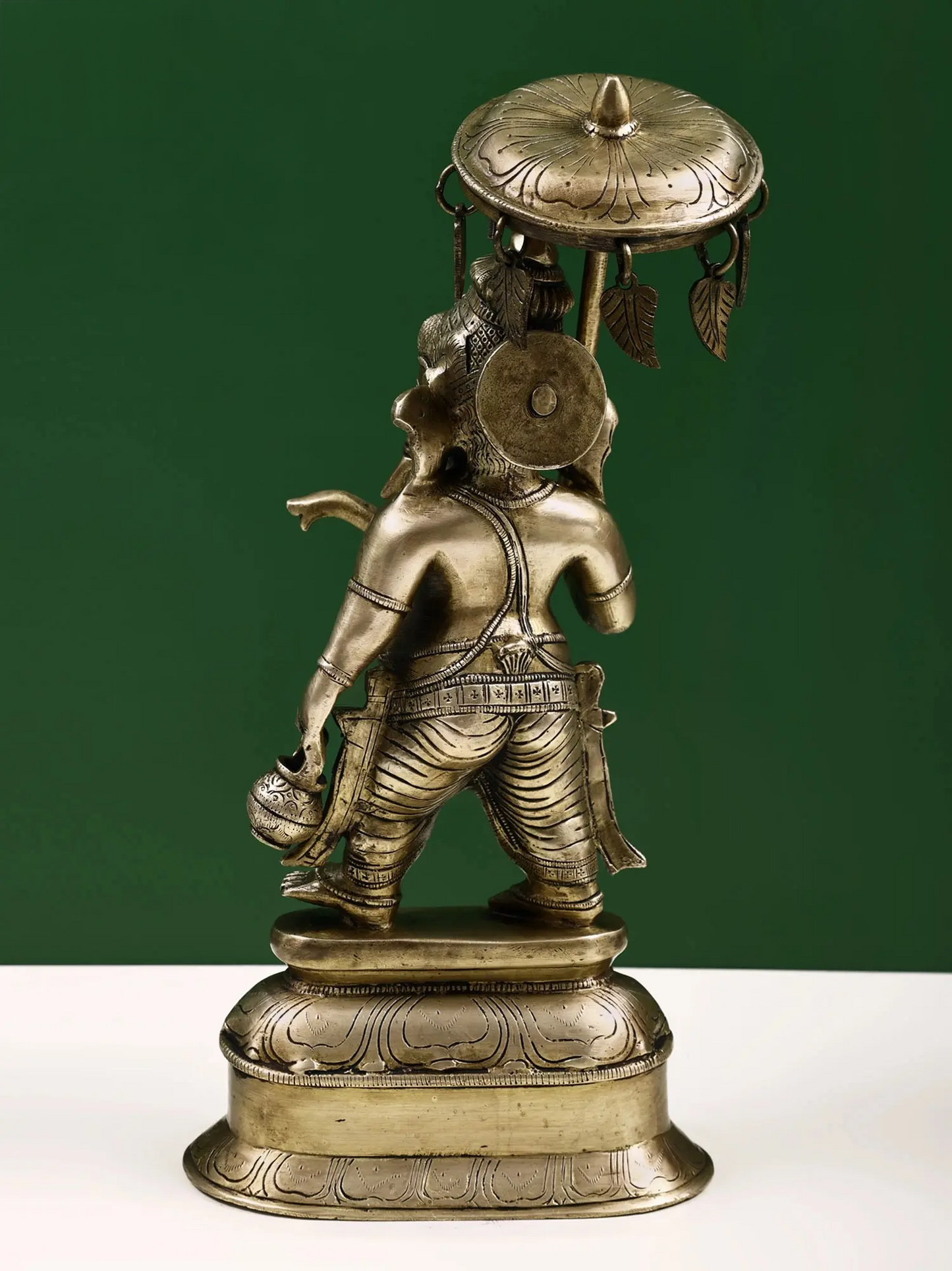 Brassaura™ Standing Ganesha with Parasol | Height 15 Inches & Weight 4.70 kgs