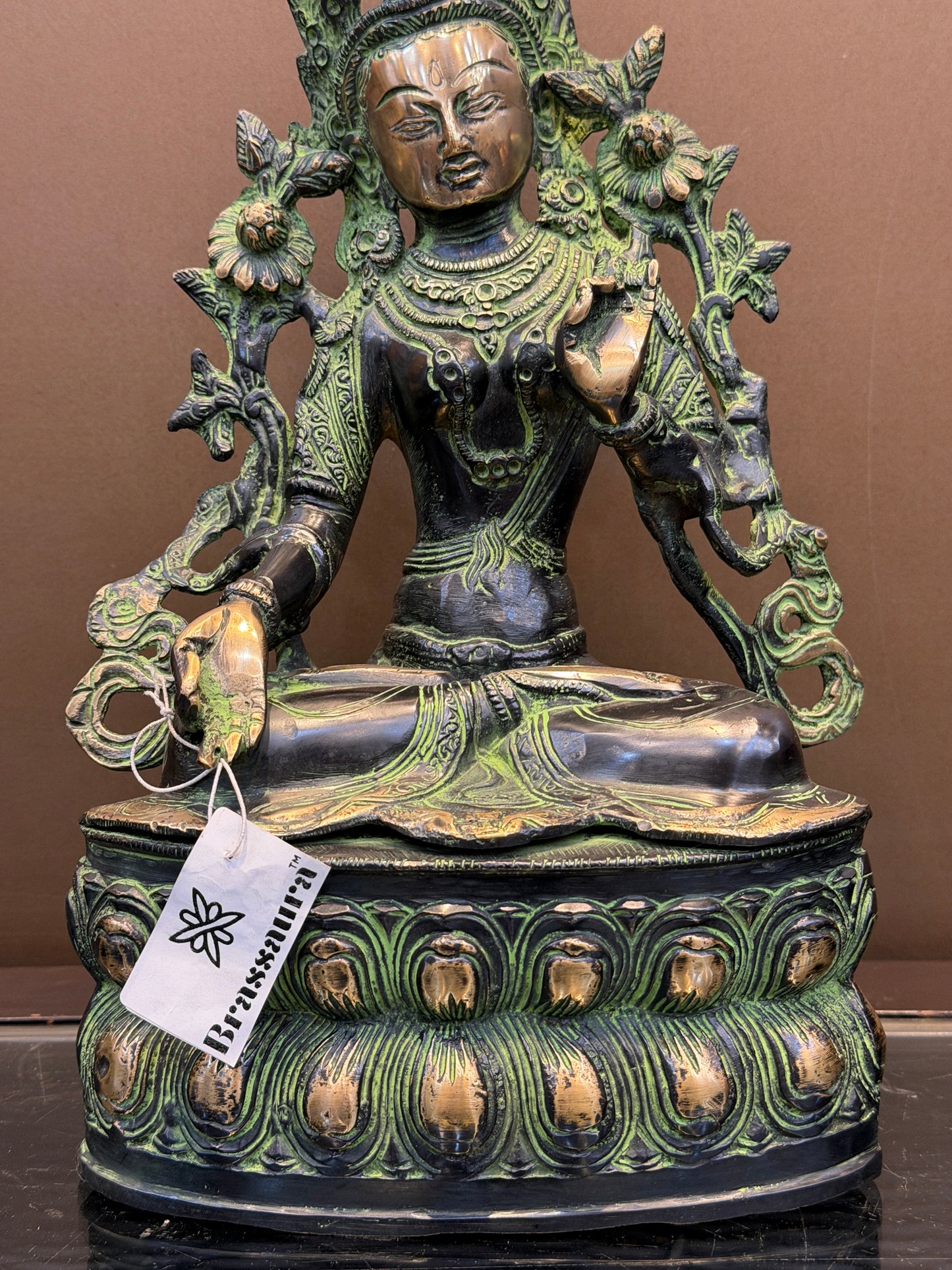 Brassaura® Brass Tara Statue | Height 14 Inches