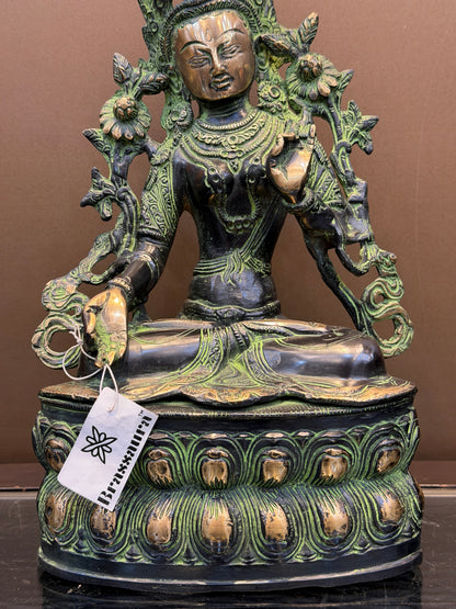 Brassaura® Brass Tara Statue | Height 14 Inches