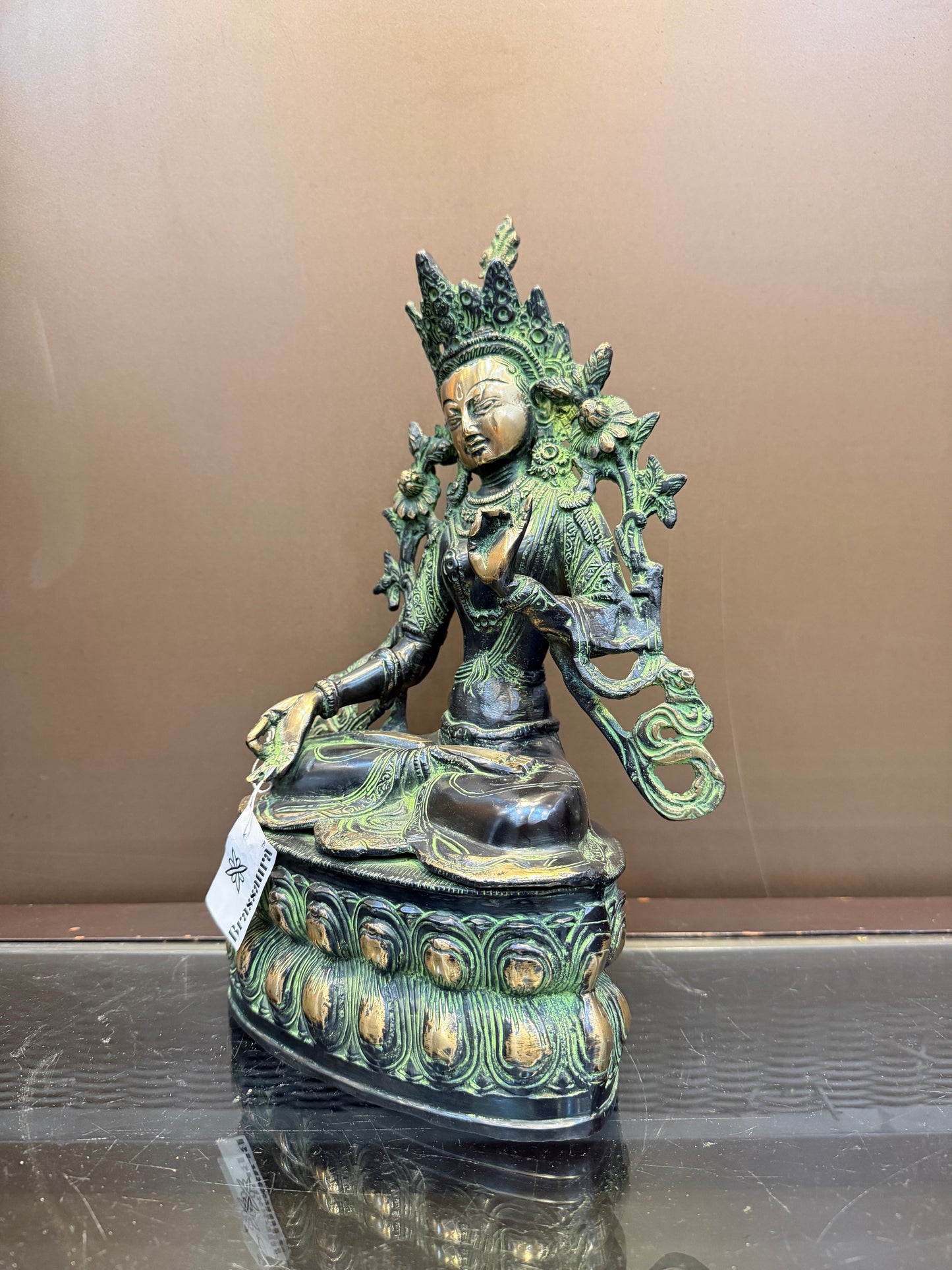 Brassaura® Brass Tara Statue | Height 14 Inches
