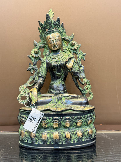 Brassaura® Brass Tara Statue | Height 14 Inches