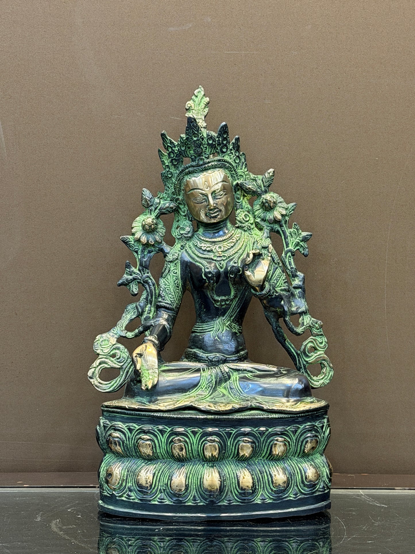 Brassaura® Brass Tara Statue | Height 14 Inches