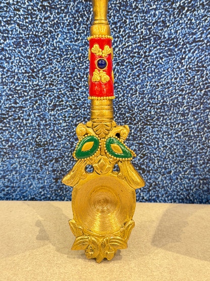 Brassaura® Brass Garud Hawan Spoon | Height 9 Inches