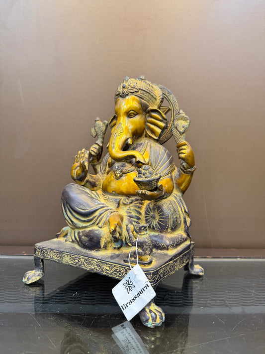 Brassaura® Brass Ganesha Statue | Height 14 Inches