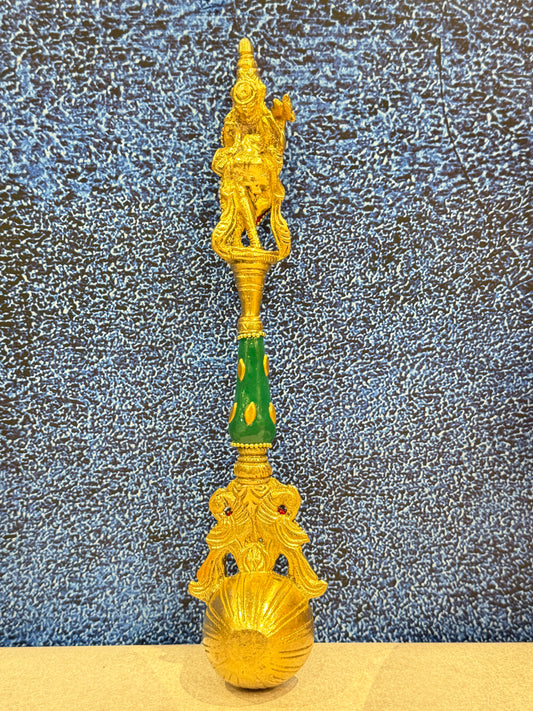 Brassaura® Brass Krishna Hawan Spoon | Height 9 Inches