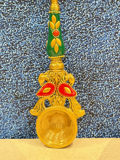 Brassaura® Brass Krishna Hawan Spoon | Height 9 Inches