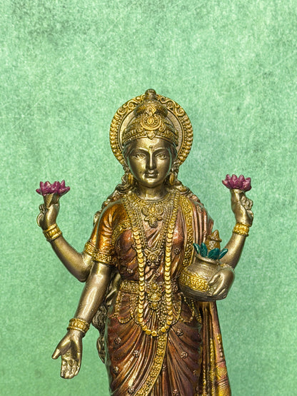 Brassaura™ Artistic Resin Laxmi Idol – Height 9.8 Inches & Weight 0.675 Kgs | Home & Puja Décor