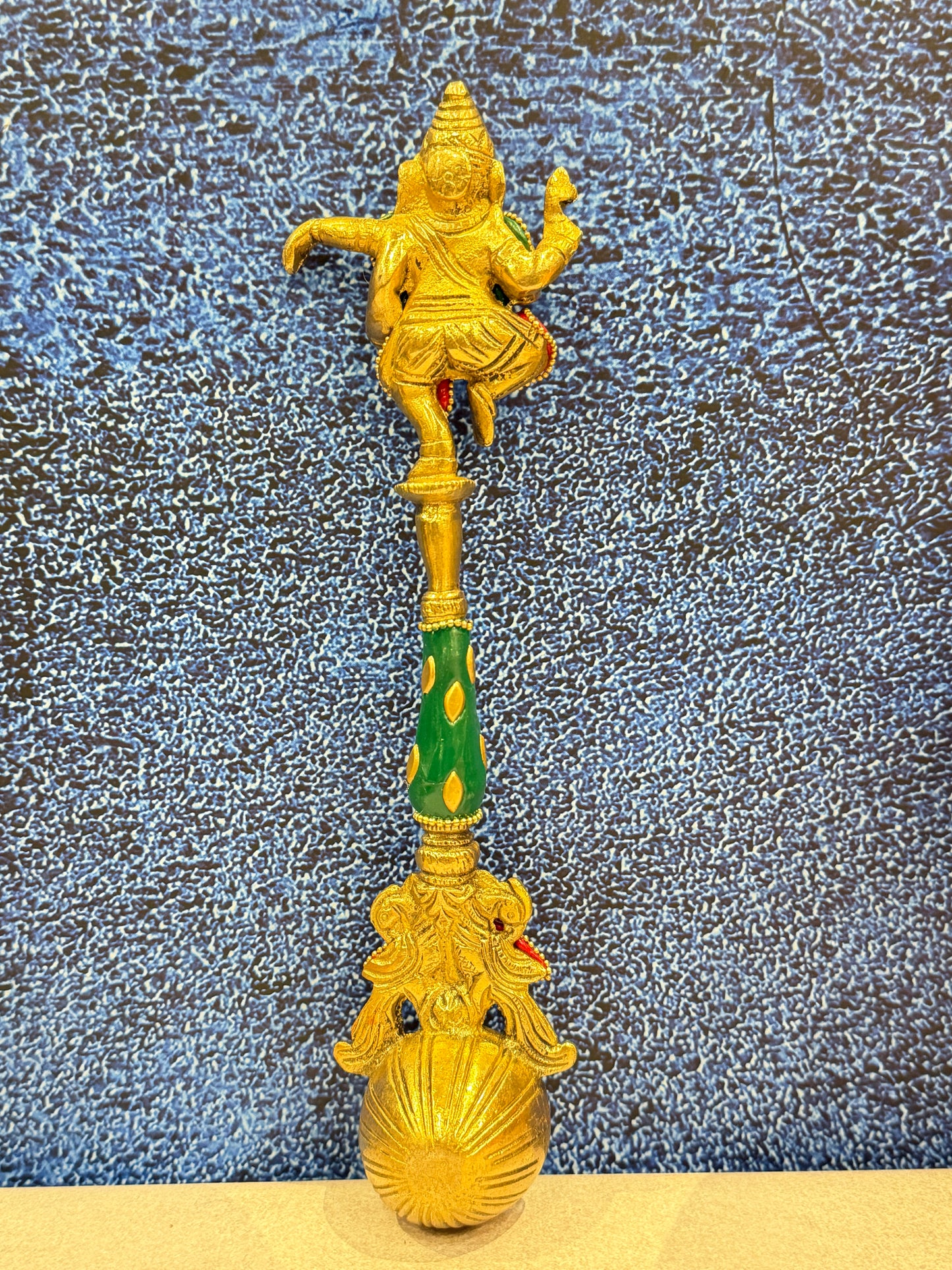 Brassaura® Brass Ganesha Hawan Spoon | Height 9 Inches