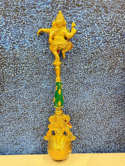 Brassaura® Brass Ganesha Hawan Spoon | Height 9 Inches