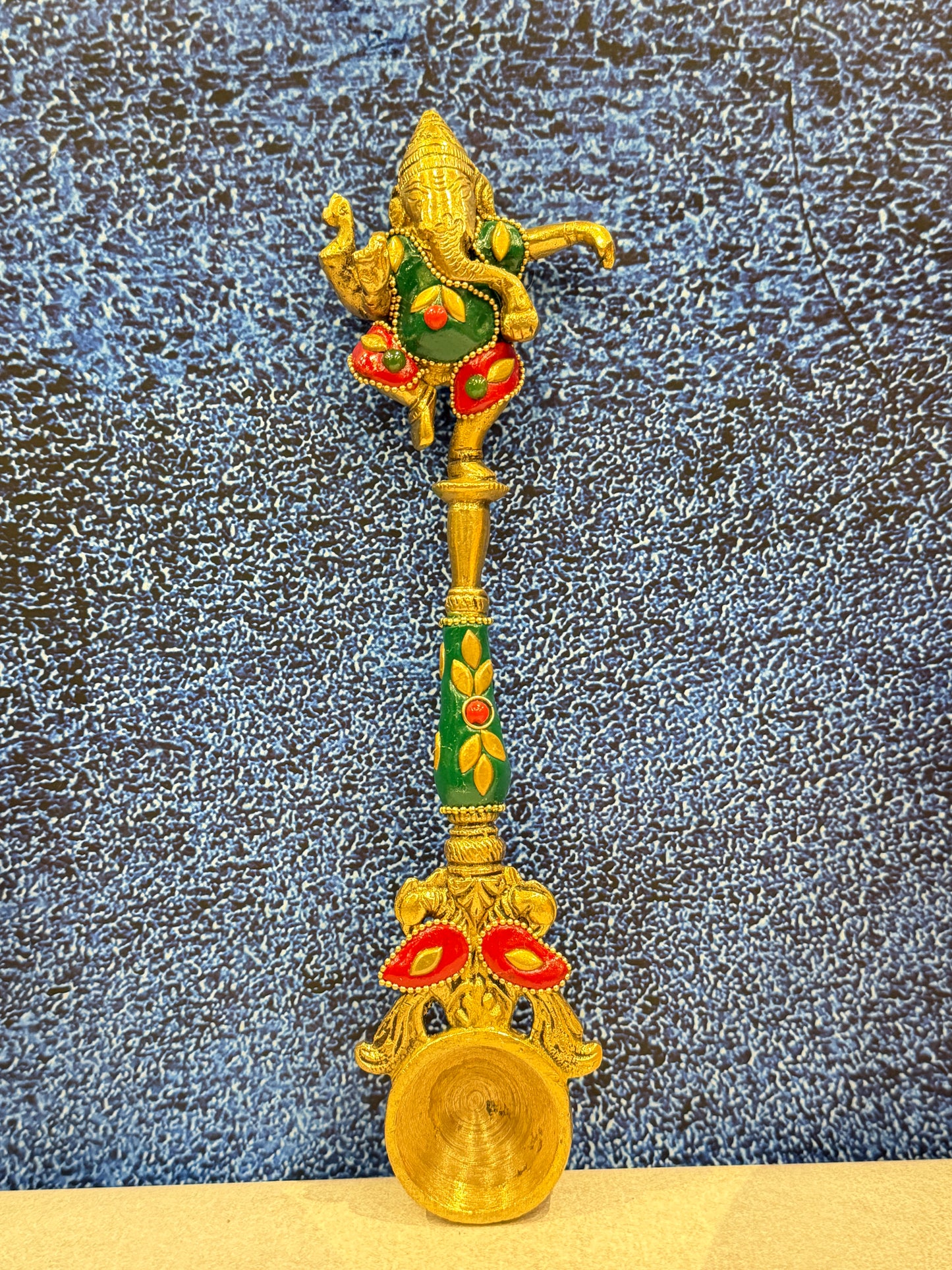 Brassaura® Brass Ganesha Hawan Spoon | Height 9 Inches