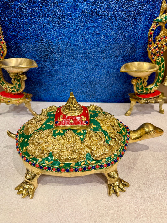 Brassaura® Brass Feng Shui Turtle Statue | Height 5 Inches