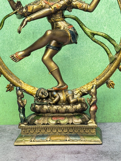 Brassaura™ Resin Natraj Statue – Height 10 Inches & Weight 0.610 Kgs | Artistic Dance Form of Lord Shiva for Temple Décor