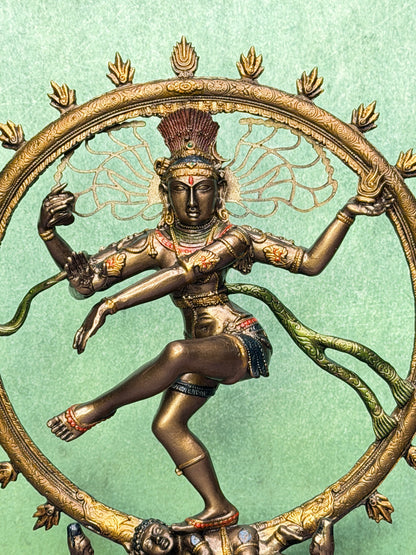 Brassaura™ Resin Natraj Statue – Height 10 Inches & Weight 0.610 Kgs | Artistic Dance Form of Lord Shiva for Temple Décor